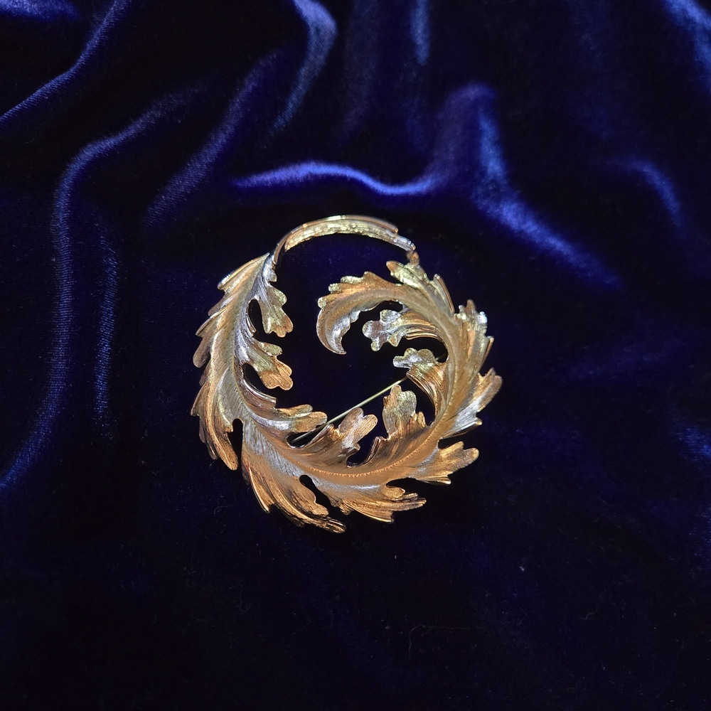 Monet Silver Leaf Brooch